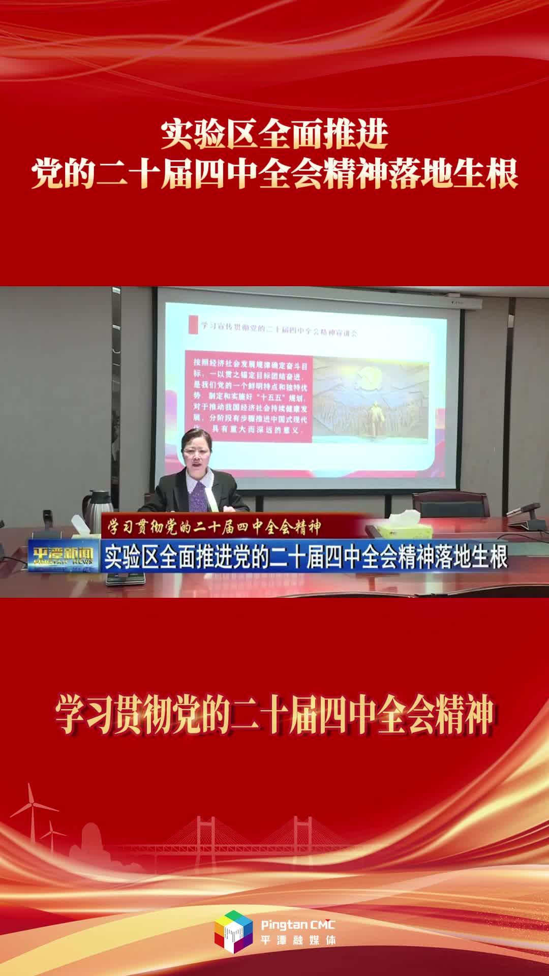 實驗區全面推進黨的二十屆四中全會精神落地生根